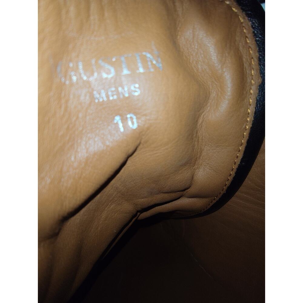 Gustin High Top Sneakers Black Calfskin Leather Size 43 EU/10US Made In Italy - Picture 11 of 11